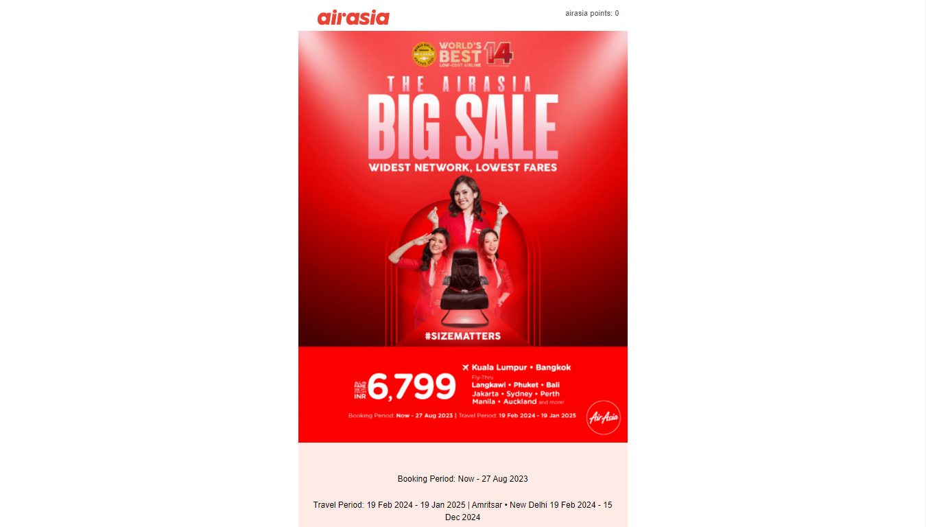 Распродажа AirAsia